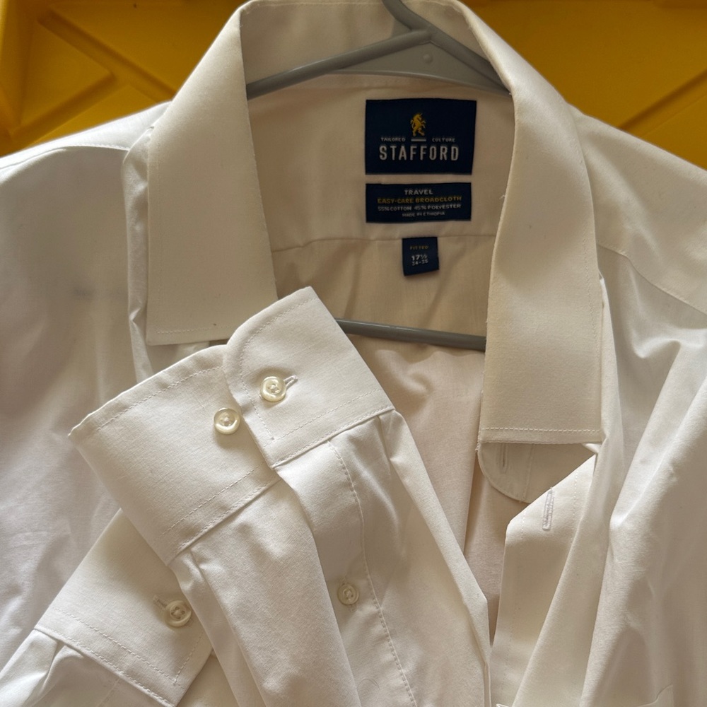 Stafford Men's Classic Ivory Dress Shirt